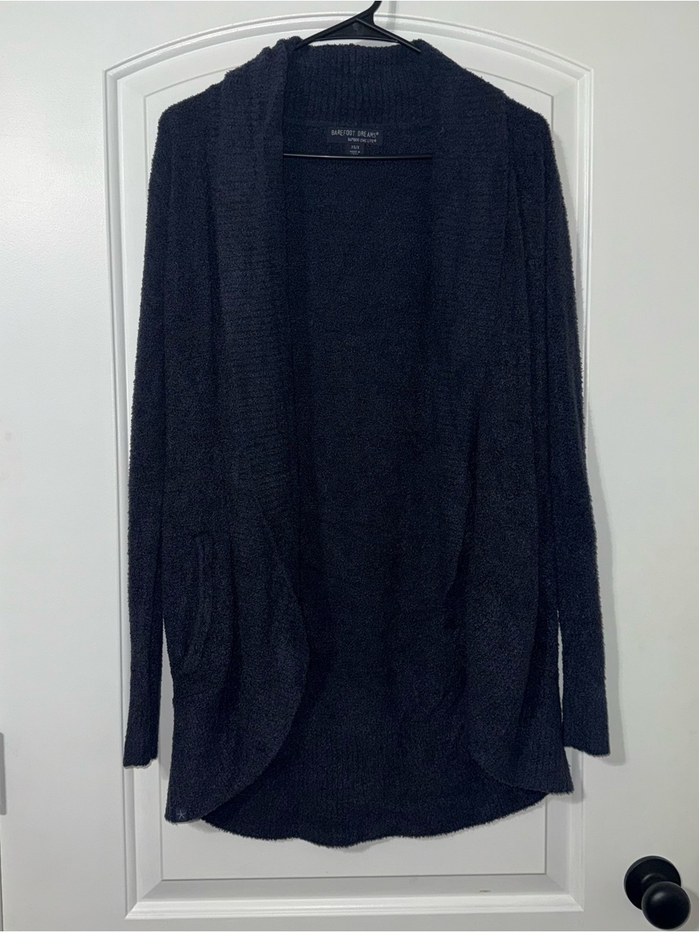 Barefoot Dreams Open Cardigan Womens XS/S Navy Blue Bamboo Chic Lite Cozy Travel